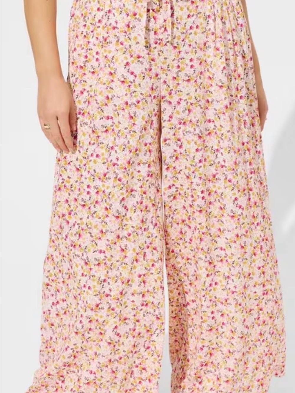 Torrid Wide-Leg Floral Pants - Pink Floral 4x